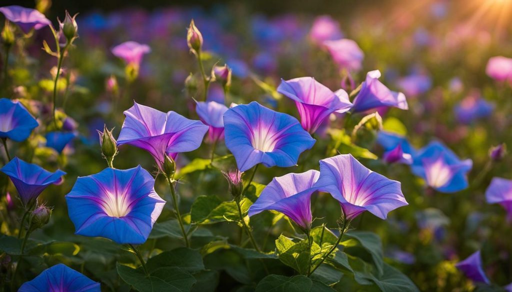 Morning glories opening and closing