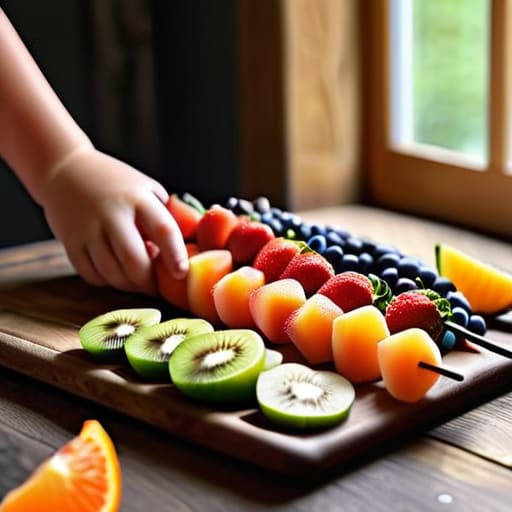 Colorful Edible Art with Fruit Kabobs.