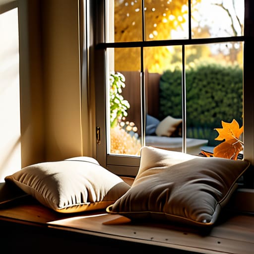 Cozy pillows in The Window Seat Sanctuary.