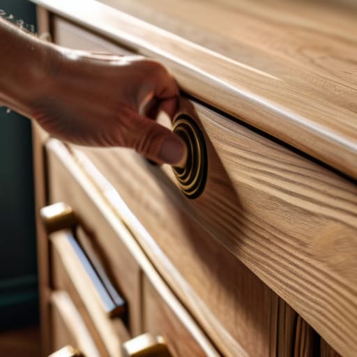 Chic Hardware Swaps for dresser drawers.