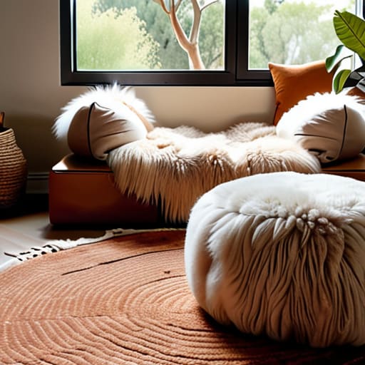 Cozy pillows in The Floor Nest Retreat.