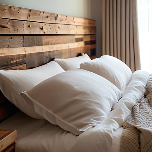 The Rustic Upcycled Wood Plank Look headboard.