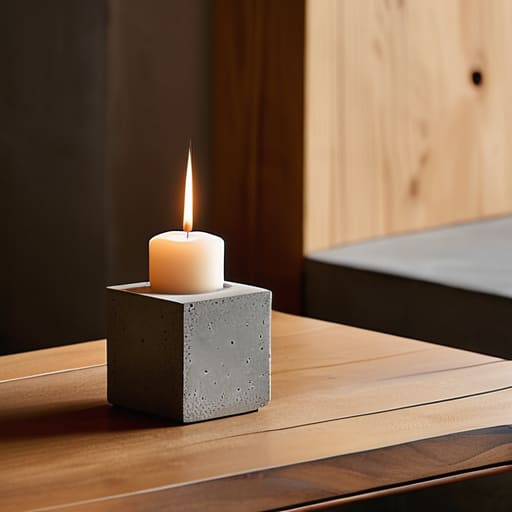 Artisanal concrete Chic Geometric Candle Holders.